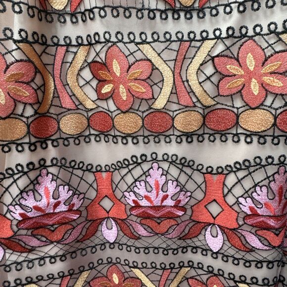 ECI‎ New York Dress Women’s Size XL Sleeveless Orange Floral Lined Summer - Picture 3 of 9